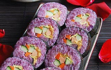 紫薯风味寿司家常做法大全【步骤图】