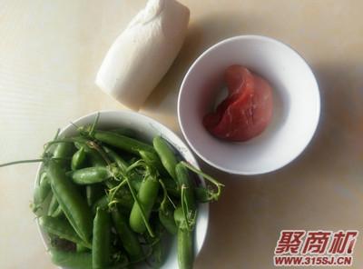 豌豆杏鮑菇炒肉丁家常做法大全步驟圖1